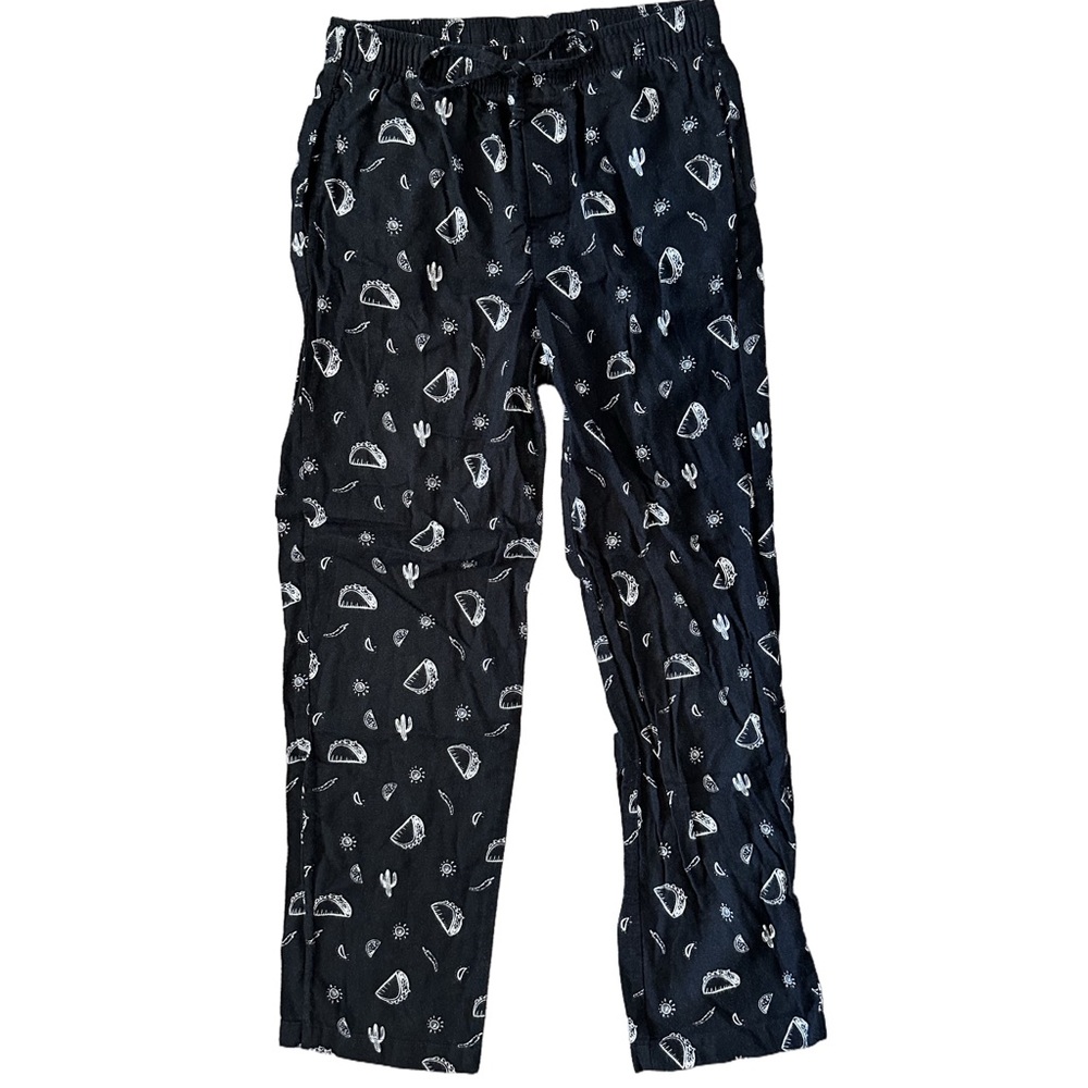 Sonoma Black and White Taco, Cactus, Sun Print Pajama Pants